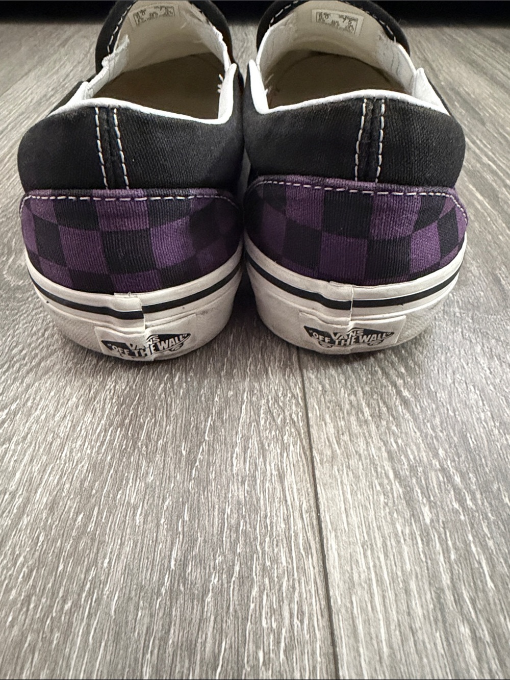 Vans Purple Black Check Classic Slip Ons Women’s 7.5 - Picture 5 of 9